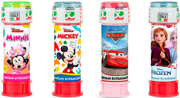Фото - Мильні бульбашки Dulcop Асорті Дісней 60 мл (103001110074)