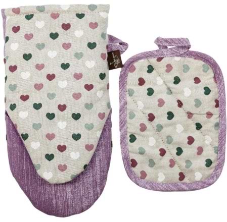 Фото - Набор прихваток Прованс Цветные сердца 31х18 см (032168)