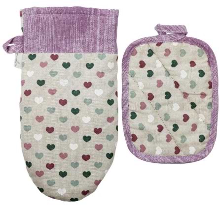 Фото - Набор прихваток Прованс Цветные сердца 31х18 см (032168)