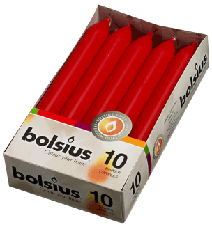 Свічка столова Bolsius Червона 170/20, 10шт (702241) - Фото 1