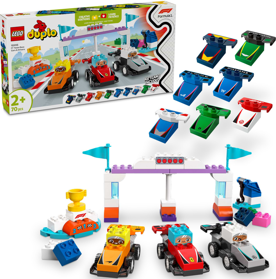 Конструктор LEGO DUPLO Town Автомобили для гонки и пилоты команд Формулы-1 (10445) - Фото 1