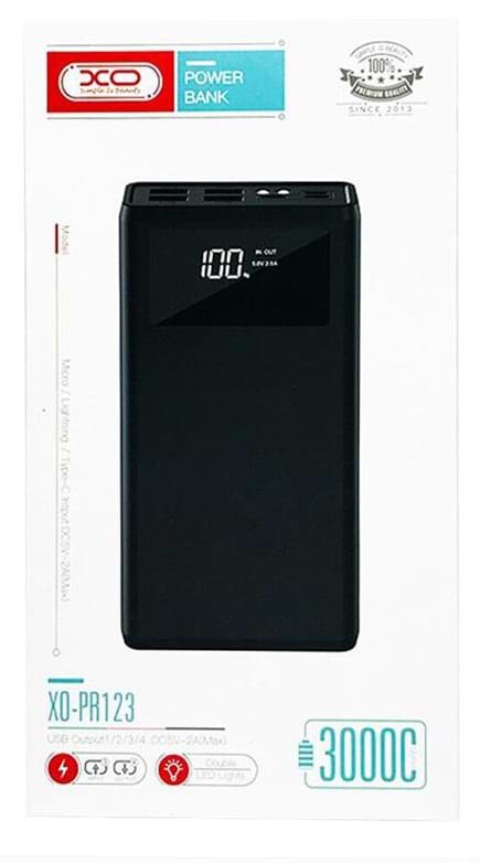 Фото - Уценка - Батарея мобильная XO PR123 30000 mAh Black (00000015191)