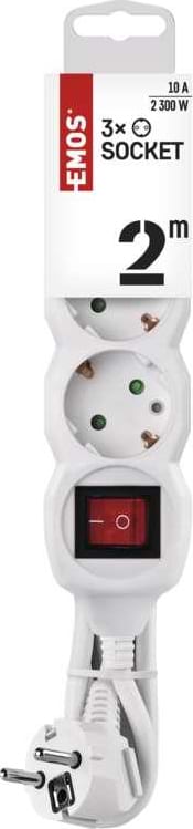 Фото - Сетевой фильтр EMOS P1322, 3 розетки, 2м.