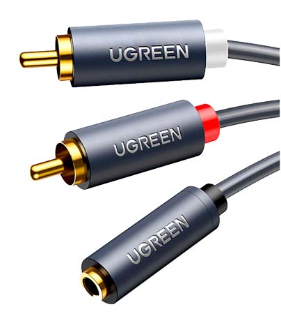 Кабель 3.5 мм -3.5 мм UGREEN AUX 3.5мм TRS-RCAx2 M/M 1m AV102 (10588) - Фото 1