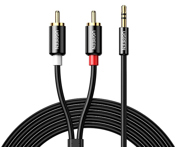 Фото - Кабель 3.5 мм - RCA UGREEN AV116 3.5mm Male to 2 RCA Male Cable 5m Black (10591)