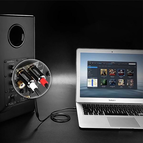 Фото - Кабель 3.5 мм - RCA UGREEN AV116 3.5mm Male to 2 RCA Male Cable 5m Black (10591)