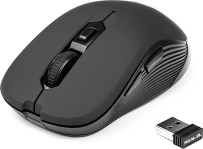 Миша бездротова REAL-EL RM-330 Black USB - Фото 1