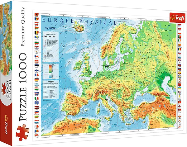 Фото - Пазли (8 +) Trefl Фізична карта Європи 1000 ел. (10605)
