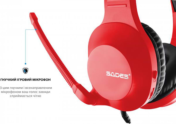 Фото - Навушники повнорозмірні дротові Sades SA-721 Spirits Red (sa721rdj)