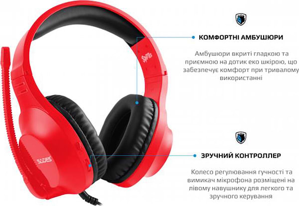 Фото - Навушники повнорозмірні дротові Sades SA-721 Spirits Red (sa721rdj)