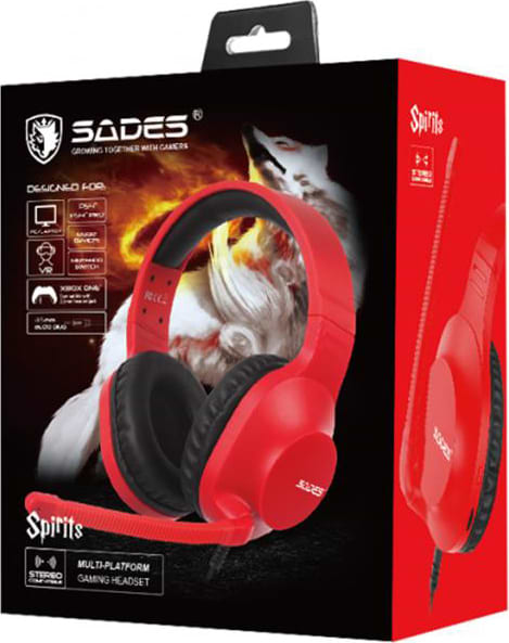 Фото - Навушники повнорозмірні дротові Sades SA-721 Spirits Red (sa721rdj)