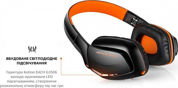 Фото - Уценка - Наушники полноразмерные беспроводные Kotion EACH B3506 Black/Orange (ktb3506bt)