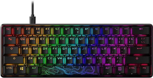 Фото - Клавиатура проводная игровая HyperX Alloy Origins 60 HX Red RGB Black (4P5N0AA)