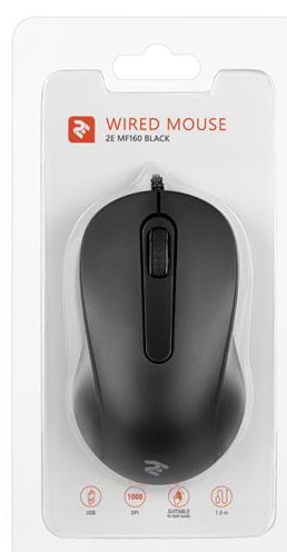 Фото - Мышь проводная 2E MF160 USB Black (2E-MF160UB)