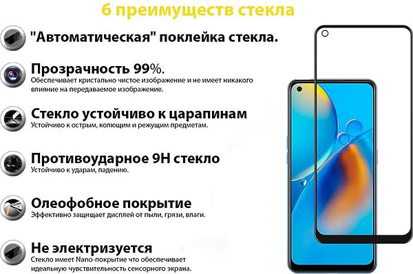 Фото - Захисне скло для смартфону BeCover for Oppo A74 Black (706656)