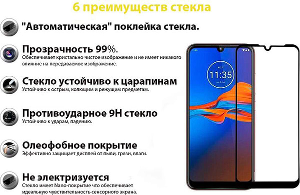 Фото - Захисне скло для смартфону BeCover for Motorola Moto E6i Black (706654)