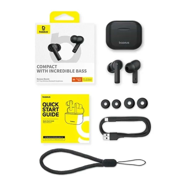 Фото - Наушники вкладыши беспроводные TWS Baseus Bowie E17 True Wireless Bluetooth Earphones Cluster Black (A00072200113-Z1)