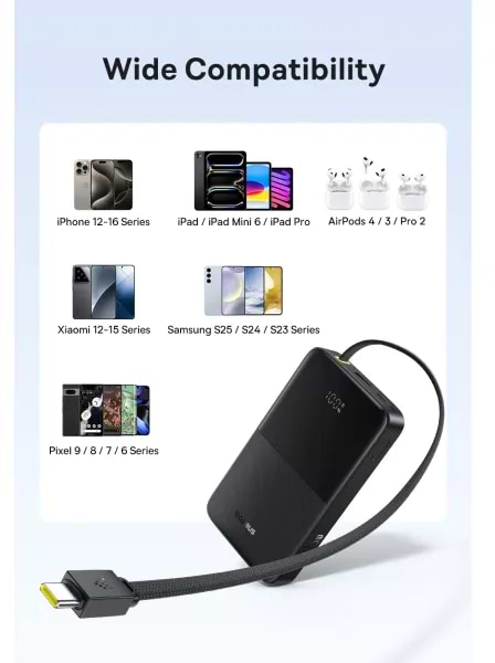 Фото - Батарея мобильная Baseus EnerFill Bipow2 Pro 22.5W 10000mAh Black (E0027600)