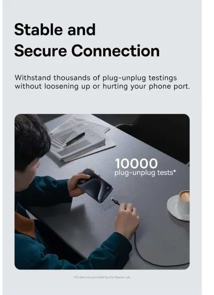 Фото - Кабель синхронізації даних Baseus Gem Series Fast Charging Data Cable Type-C to Type-C 100W 5A 2m Black (P10373000111-01)