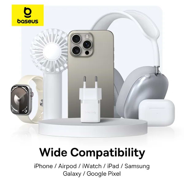 Фото - Сетевое зарядное устройство Baseus Palm Fast Charger Type-C+USB 30W white (P1011160A213-00)