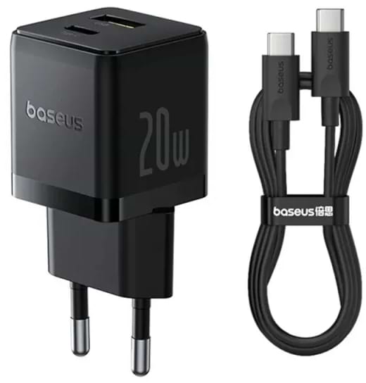 Мережевий зарядний пристрій Baseus Palm Fast Charger Type-C+USB 20W (P10111608113-01)