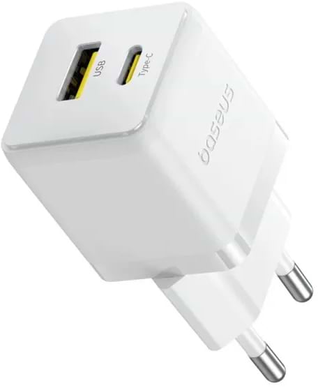 Мережевий зарядний пристрій Baseus Palm Fast Charger C+U 20W EU Moon White (P10111608213-00) - Фото 1