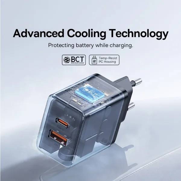 Фото - Мережевий зарядний пристрій Baseus Cube Fast Charger C+U 30W EU Cluster Black (P10111404113-00)