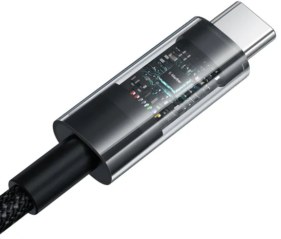 Фото - Кабель синхронізації даних Baseus Gem Series Fast Charging Data Cable Type-C to Type-C 100W 5A 2m Black (P10373000111-01)