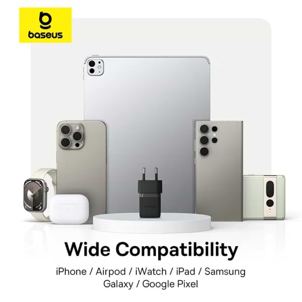 Фото - Сетевое зарядное устройство Baseus Palm Fast Charger 1C 20W EU Cluster Black (P10111602113-00)