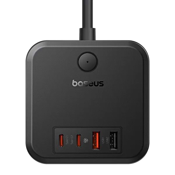 Фото - Мережевий фільтр Baseus Power Strip 3AC+2U+2C 30W 1,5m EU Cluster Black (E00066400117-00)
