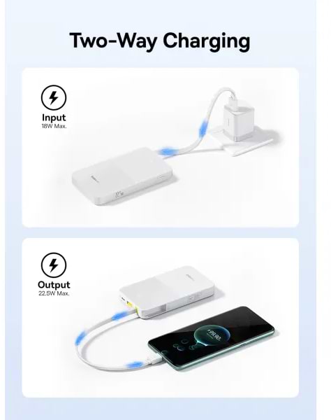 Фото - Батарея мобильная Baseus EnerFill Bipow2 Pro 22.5W 10000mAh White (E0027601)