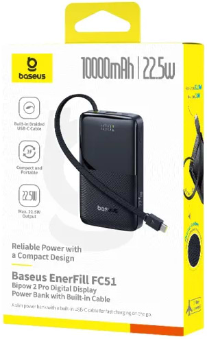 Фото - Батарея мобильная Baseus EnerFill Bipow2 Pro 22.5W 10000mAh Black (E0027600)