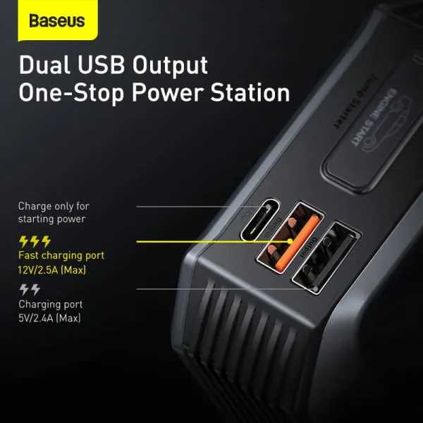 Фото - Пускозарядное устройство Baseus Super Energy Max Car Jump Starter 20000mAh, Peakcurrent 2000A Black (CGNL020001)