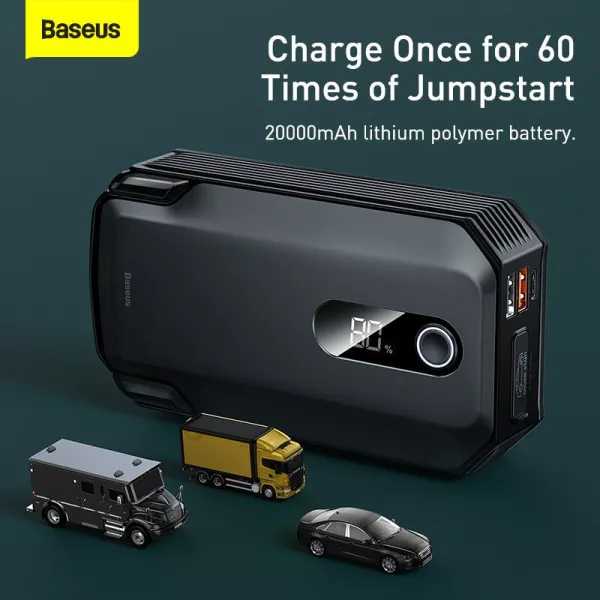 Фото - Пускозарядное устройство Baseus Super Energy Max Car Jump Starter 20000mAh, Peakcurrent 2000A Black (CGNL020001)