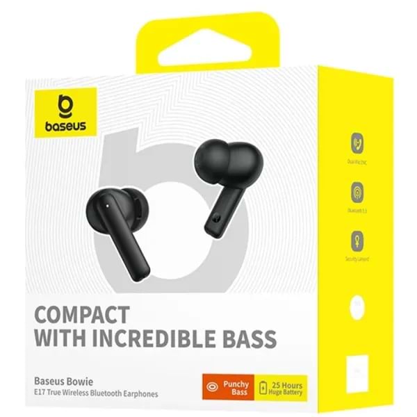 Фото - Наушники вкладыши беспроводные TWS Baseus Bowie E17 True Wireless Bluetooth Earphones Cluster Black (A00072200113-Z1)