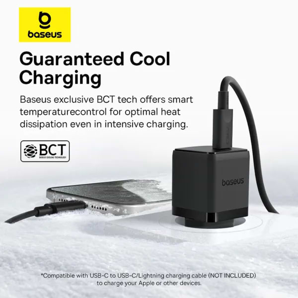 Фото - Сетевое зарядное устройство Baseus Palm Fast Charger 1C 20W EU Cluster Black (P10111602113-00)