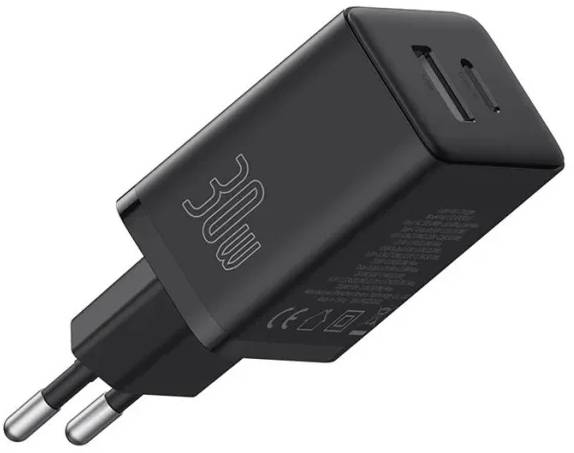 Сетевое зарядное устройство Baseus Cube Fast Charger C+U 30W EU Cluster Black (P10111404113-00) - Фото 1