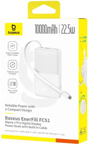 Фото - Батарея мобильная Baseus EnerFill Bipow2 Pro 22.5W 10000mAh White (E0027601)