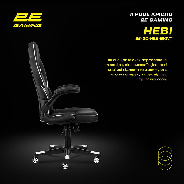 Фото - Кресло для геймеров 2E Hebi Black/White (2E-GC-HEB-BKWT)