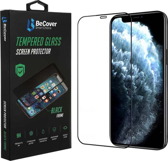 Захисне скло для смартфона BeCover for Apple iPhone 13/13 Pro Black (706663) - Фото 1