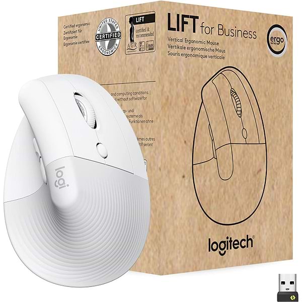 Фото - Мышь беспроводная Logitech Lift for Mac Vertical Ergonomic Off White (910-006477)