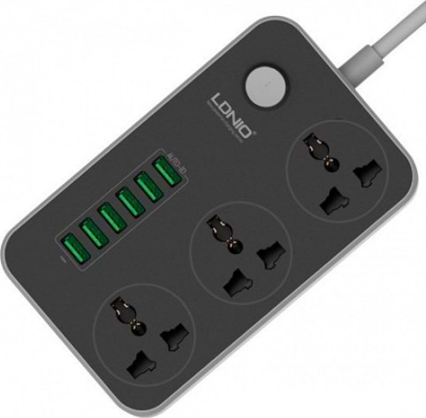 Фото - Мережевий фільтр Ldnio 3 р 6 USB, 2 m Black/Grey (SC3604/19045)