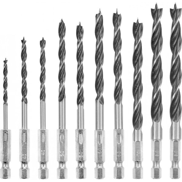 Фото - Набір свердел Einhell 3-8мм 10 шт. (108733)