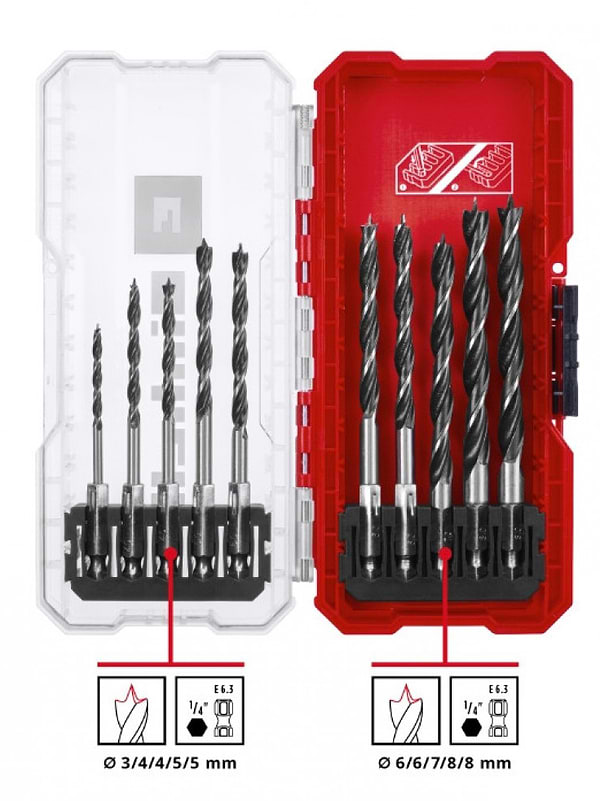 Фото - Набір свердел Einhell 3-8мм 10 шт. (108733)