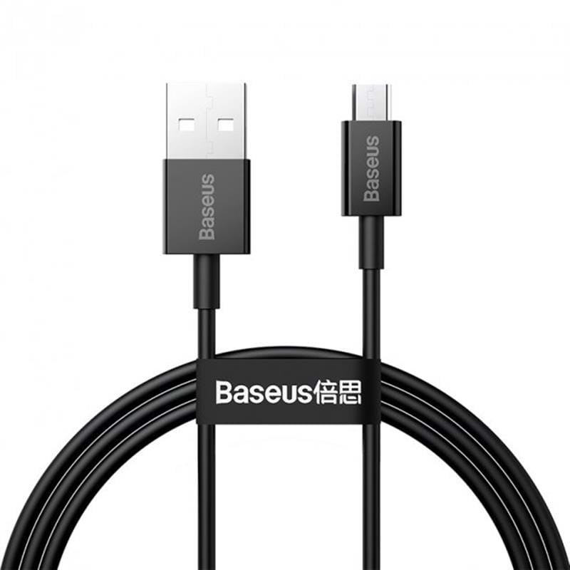 Кабель синхронізації даних Baseus Superior Fast Charging USB-microUSB 1m Black (CAMYS-01) - Фото 1