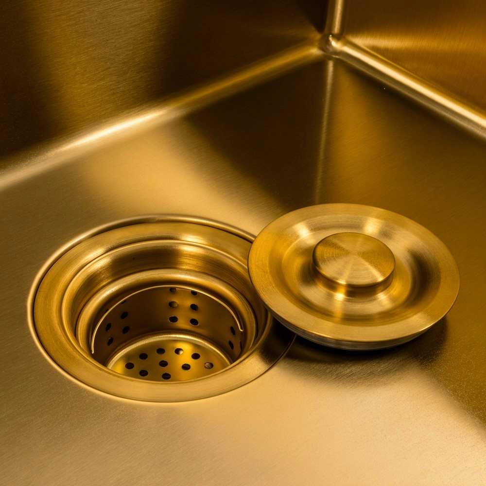 Фото - Мийка кухонна VALESO 50х50 PVD Gold Handmade (сифон круглий, 3,0/0,8)