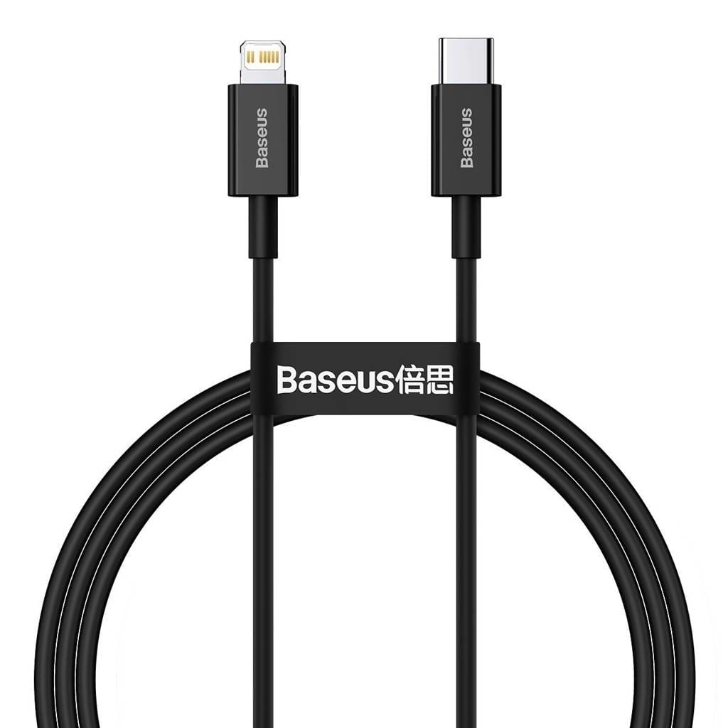 Кабель синхронізації даних Baseus Superior Fast Charging USB-C-Lightning 1m Black (CATLYS-A01) - Фото 1