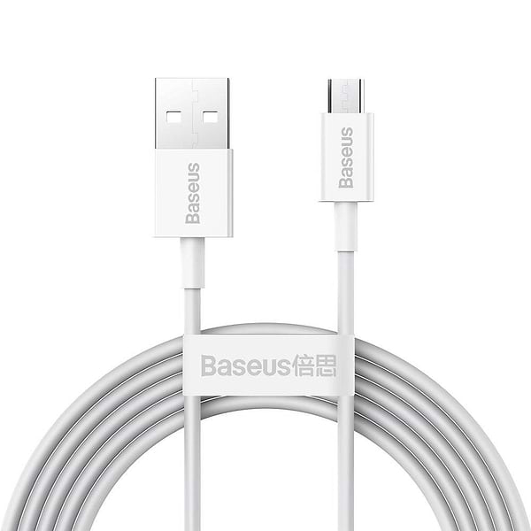Фото - Кабель синхронизации данных Baseus Superior Fast Charging USB-microUSB 1m White (CAMYS-02)