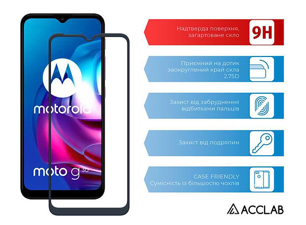 Фото - Захисне скло для смартфону ACCLAB Full Glue for Motorola Moto G10/G30 Black (1283126514371)