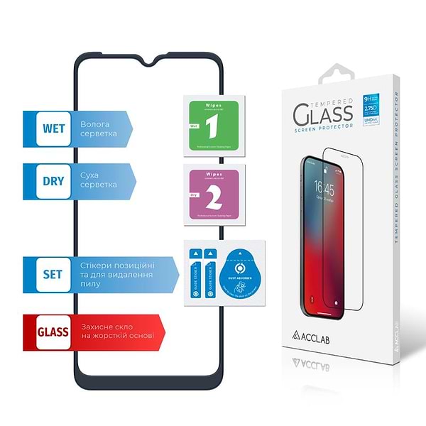 Фото - Захисне скло для смартфону ACCLAB Full Glue for Motorola Moto G10/G30 Black (1283126514371)